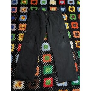 Wrangler Cargo Pants Men's Size 38x30 (37x28.5) Black Y2K Wide Leg